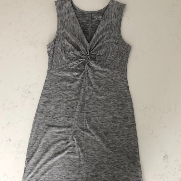 Eddie Bauer Travex Aster Tie The Knot Slvless VNk Exercise Dress Grey Sz S - Picture 2 of 11